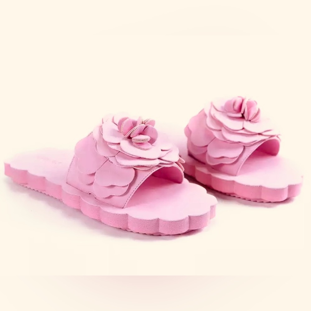 New FARM Rio Petal Pink Flower Cloud Slide Sandal Slip on Flip flops Sz 11 XL